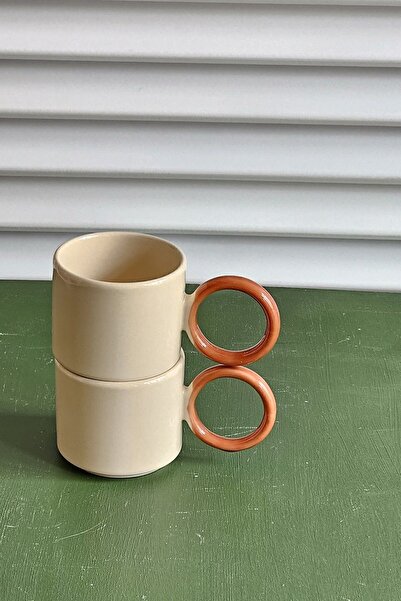GULHANILE 2 Colorful Ceramic Mug Cup - Ring Mug Cup