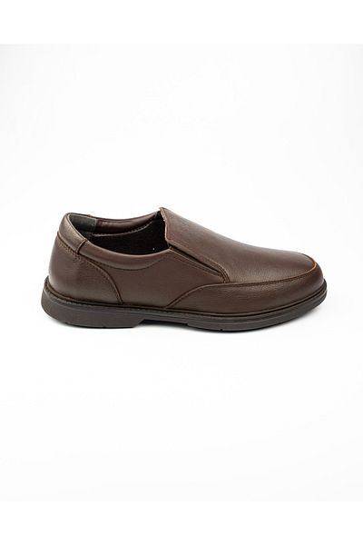 Polaris 107588   Five Point Patterned Brown Leather Men's Shoes
