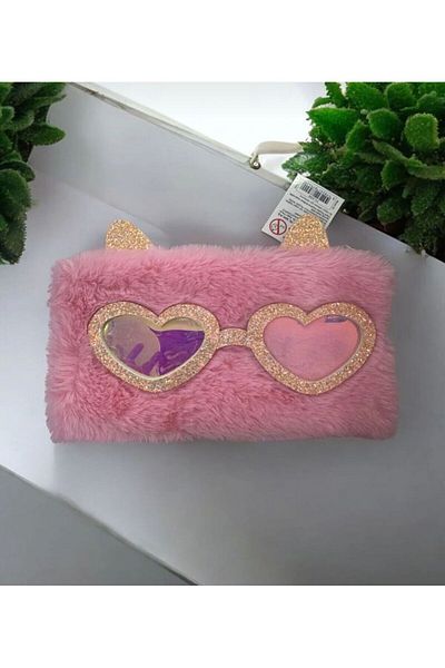 cosmic kırtasiye Plush Fancy Pencil Case - Glasses Design