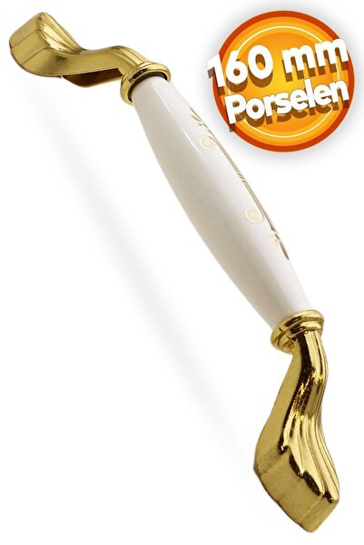 Badem10 Mobilier din porțelan de lux Elpedroso, dulap cu sertar pentru bucătărie (160 mm) Mâner din aur alb