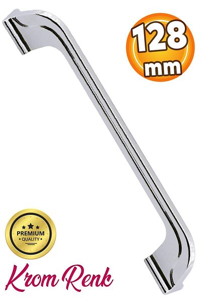 Badem10 Alperen 128 mm Mobilier drept Sertar Bucătărie Mâner Ușă Dulap Mânere Metal Cromat