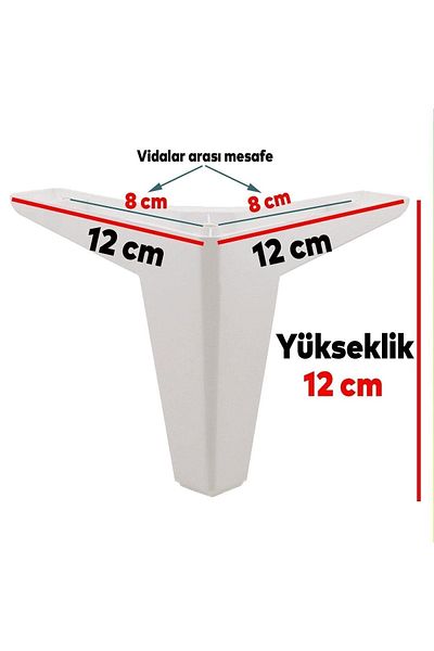 Badem10 Mobilier de lux Cedru Canapea Masuta de cafea Unitate TV Picioare 12 Cm Picioare de bază albe