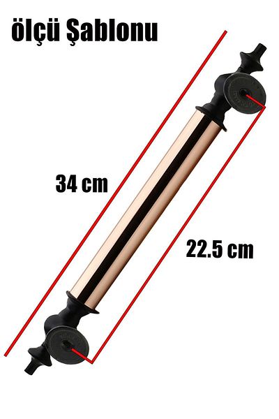 Badem10 Ottoman Sliding Door Pull Handle Handle Handle Steel External Door Handle Handle Copper Black 22.5 Cm