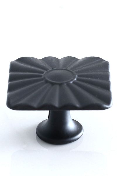 Badem10 Buton pătrat solar Mâner negru mat Mobilier Sertar de bucătărie Dulap dulap Mânere capac Mâner metal