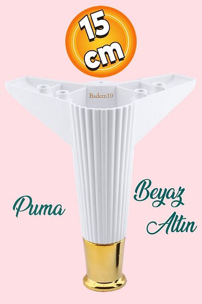 Badem10 Elista 15 Cm Mobilier Aur Alb Aur Picior Masă de cafea Unitate TV Picioare Riser