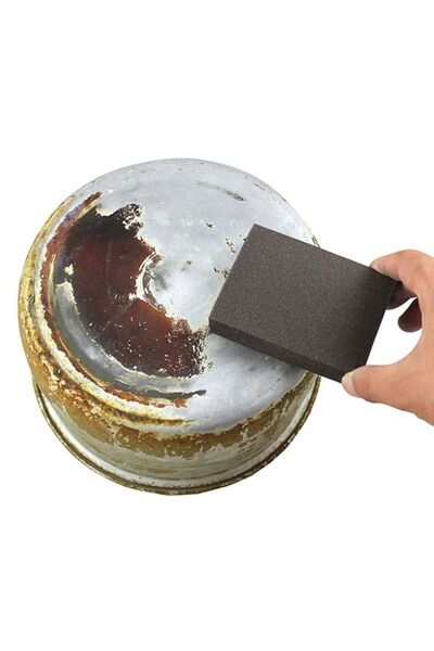 Badem10 Sünger Zımpara (120 KUM) Ahşap Mobilya Çelik Metal Tencere Tava Hobi Takoz El Zımparası Islak Kuru