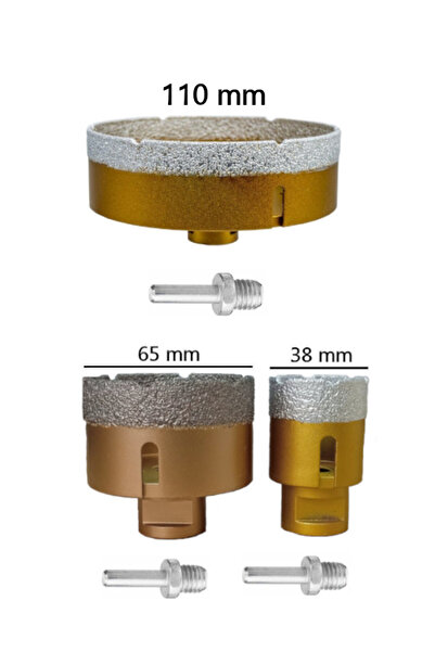 ÖZGÜN 38mm 65mm ve 110mm Mermer Granit Seramik Delme Panç 2'li Set