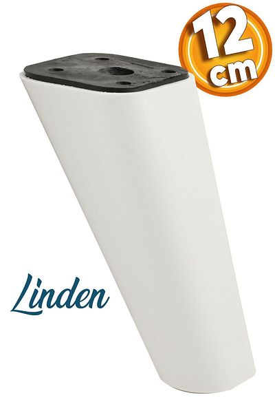 Badem10 Linden Luxury Furniture Καναπές Τραπέζι σαλονιού Μονάδα τηλεόρασης Πόδι πολυθρόνας 12 cm Λευκό οβάλ πόδια βάσης