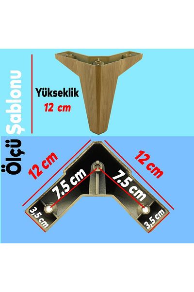 Badem10 Mobilier de lux Cedru Canapea Baza Tv Unit Canapea Picior Lemn Modelat Nuc Deschis Culoare 12 Cm Picioare