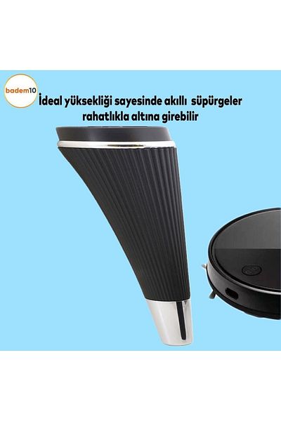 Badem10 Canapea Mobilier de lux cromat negru de 15 cm - Picior pentru fotoliu