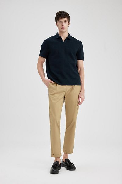 DeFacto Παντελόνι τσέπης Twill Tapered Fit - Straight Double Leg B6585ax24sp
