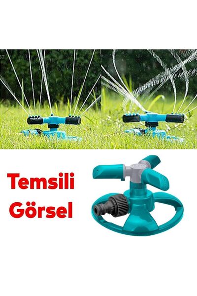 TOTAL Tablalı Hareketli Hafif Su Tabancası Fıskiyesi Otomatik Dönerli Bahçe Çim Sulama Aparatı Plastik