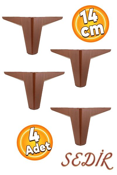 Badem10 Mobilier de lux Cedru Canapea Unitate TV Picior Fotoliu 14 Cm Model Lemn Picioare Maro 4 Buc