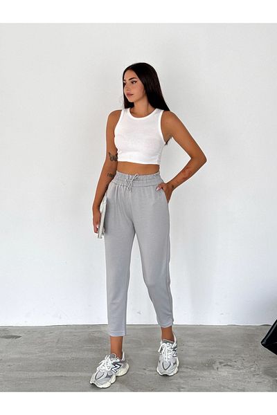 Noa Noa Skinny Leg Modal Sweatpants - Slit Detailed