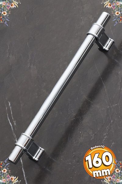 Badem10 Hisar 160 mm Chrome Metal Handle Furniture Kitchen Drawer Cabinet Wardrobe Door Handles Handle Handle 16 cm