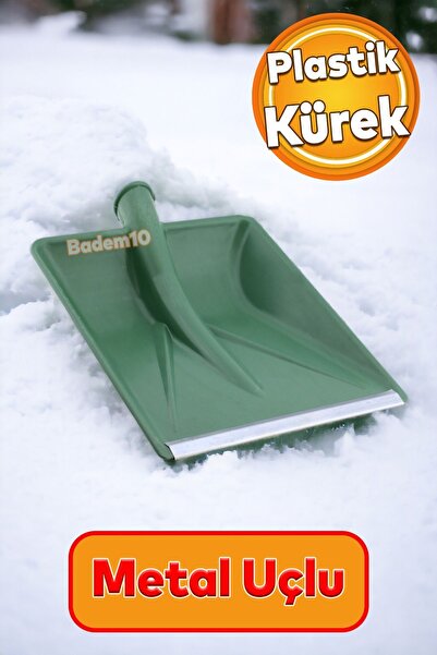 Badem10 Plastik Koyu Yeşil 33x38 cm Kürek Faryap Kar Küreme Küreği Ahır Gübre Hayvan Pisliği Temizleme