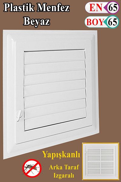 Badem10 Grille Bathroom WC Toilet Ventilation Plastic Shutter White 65x65 CM