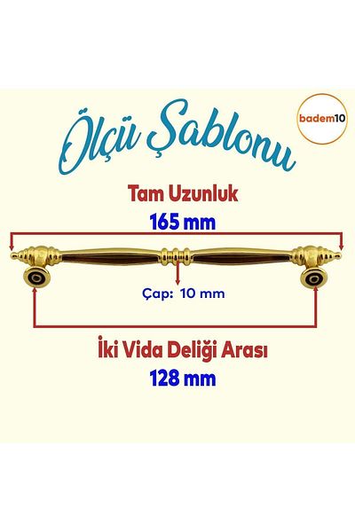 Badem10 Ușă dulap sertar bucătărie metalic auriu 128 mm