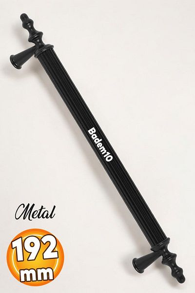 Badem10 Negru Metal Mat - 192 MM x 19,2 CM Mobilier Bucătărie Sertar Dulap Mânere
