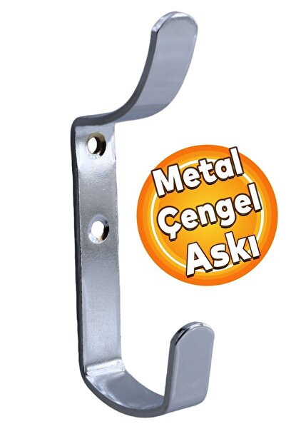Badem10 Çengel Metal Portmanto Vestiyer Duvar Dolap Elbise Askısı Krom Mobilya Kapı Askılığı Aparatı