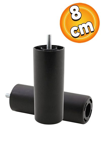 Badem10 Mobilier Canapea Fotoliu Baza Booster Upgrade M8 Șuruburi Șuruburi Suport mijlociu Picior Negru 8cm