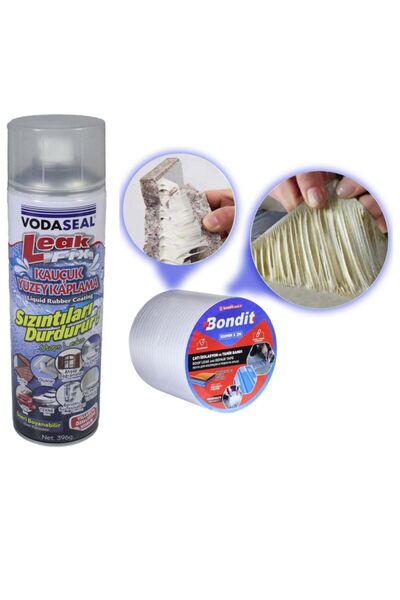 Vodaseal Leak Fix Su Geçirmez Sızdırmaz Şeffaf Sprey 396 gr ve Çamur Bant