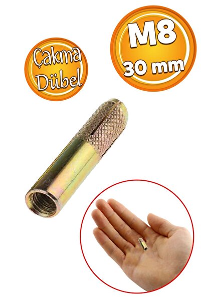 Badem10 Çakma Çelik Dübel İç Dişli M8 mm Raf İskele Montaj Bağlantı Monte Zem...