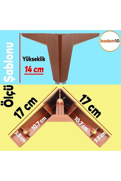 Badem10 Set de 20 de mobilier de lux din cedru Fotoliu Canapea Unitate TV Suport picior 14 cm Model din lemn Picioare