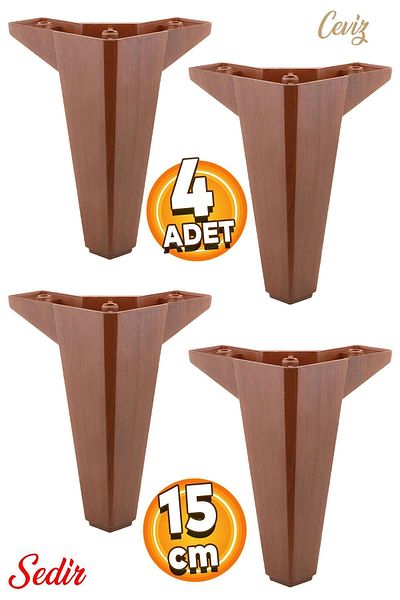 Badem10 Canapea de lux Cedru - 15 Cm Lemn Motivat Maro Unitate TV Picioare Fotoliu 4 Buc