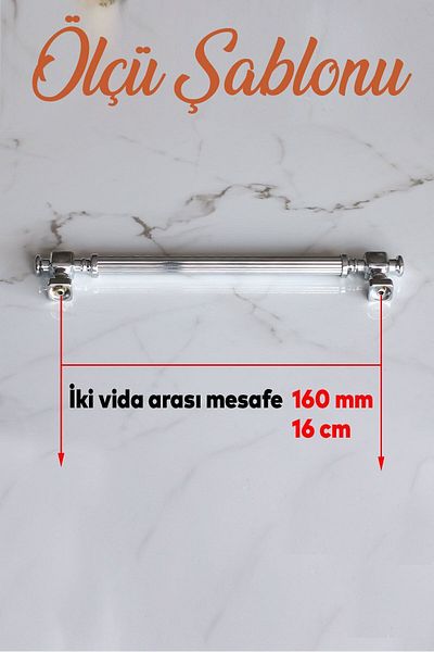 Badem10 Mâner metalic Talas cromat cu dungi 160 mm Mobilier Bucătărie Sertar Dulap Mânere dulap Mâner