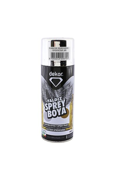 Dekor Akrilik Sprey Boya Alüminyum Yaldız Gümüş 400 ml Tasarım Metal Ahşap Plastik Yüzey Boyama