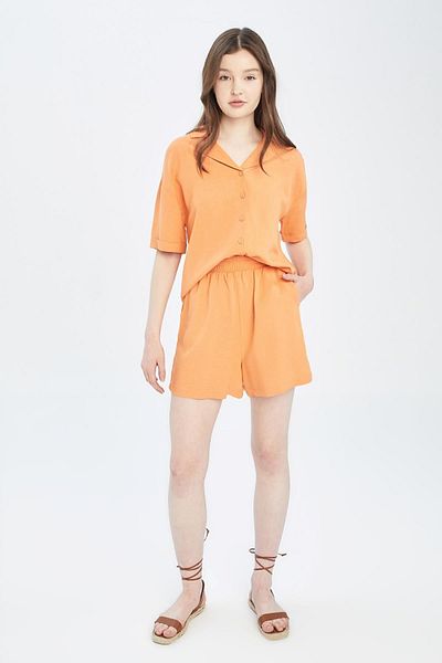 DeFacto Flexible Shorts im Relax Fit in Leinenoptik - Tyc mit Taschen00432908292