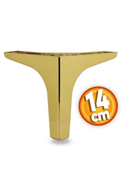 Badem10 Mobilier de lux Sedef Canapea Masuta de cafea Unitate TV Fotel Picior 14 Cm Picioare Aurii 4 Buc