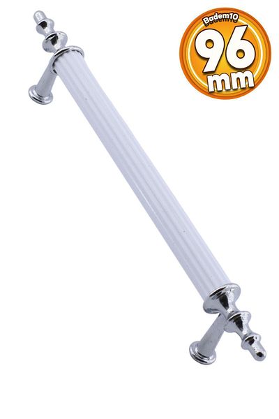 Badem10 Erciyes Mâner Mobilier Bucătărie Sertar Dulap Dulap Mânere Capac Mâner Mâner Alb Cromat 96 Mm Metal