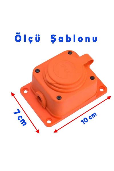 Badem10 Orange Single Single Phase Rubber Garden Plaster - Outdoor Protected Socket with Cover