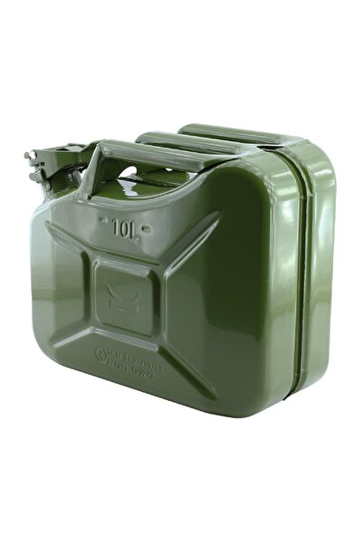 Badem10 Metal Benzin Bidonu 10 Litre Akaryakıt Mazot Taşıma Doldurma Depolama Bidonu Aktarma Borusu