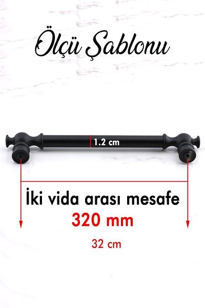 Badem10 Arya (PREMIUM) 320 mm Mobilier negru Sertar de bucătărie Dulap metalic Capac dulap 320 mm Mâner