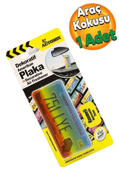 Automix Araba Araç Oto Otomobil Plaka Koku Parfüm Esans North Dakota 44623