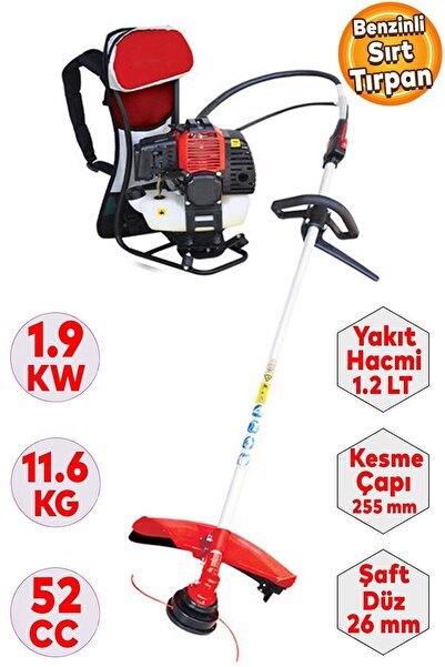Badem10 Benzinli Sırt Tırpan Testere 52 CC/1,9 KW