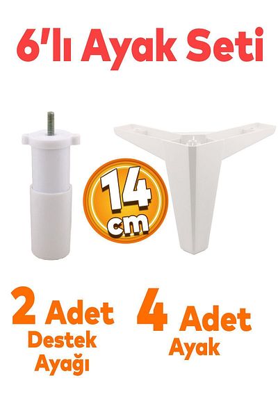 Badem10 Cedru Set 6 Mobilier Unitate TV Canapea Canapea Fotoliu Suport Canapea 14 Cm Aripa Albă 17 Picioare