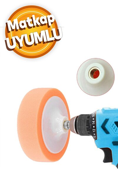 Badem10 Oto Araç Araba Pasta Cila Polisaj Süngeri Zımpara Tabanlı Turuncu 150 Mm Parlatma Pedi