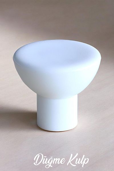 Badem10 Mobilier alb cu o singură șurub Çayralan cu butoane din plastic - sertar de bucătărie, dulap și mânere