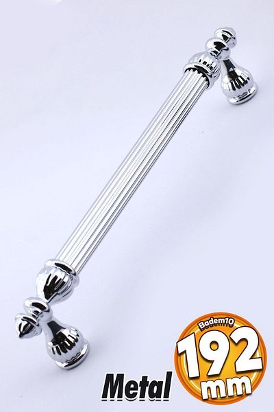 Badem10 King Handle Furniture Kitchen Drawer Cabinet Cabinet Handles Cover Handle Handle Chrome Color 192 mm Metal