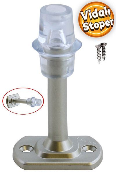 Badem10 Opritor de ușă din satin din plastic de 8 cm - silicon, suport pentru opritor