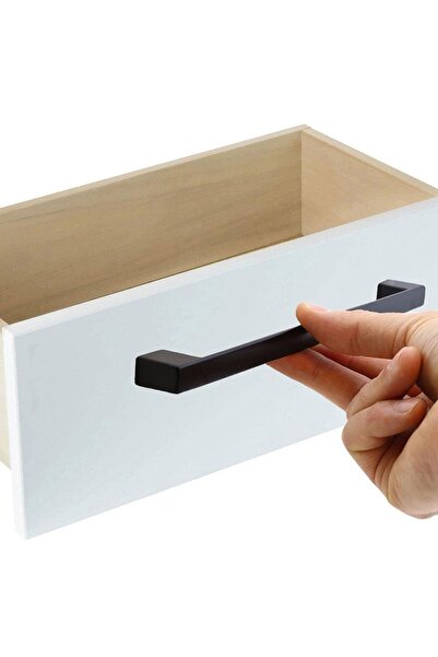 Badem10 Negru Mat Negru Mat Sertar Bucătărie - Mâner Metal - Dulap Dulap - Mânere Mâner 224 MM - 22,4 CM