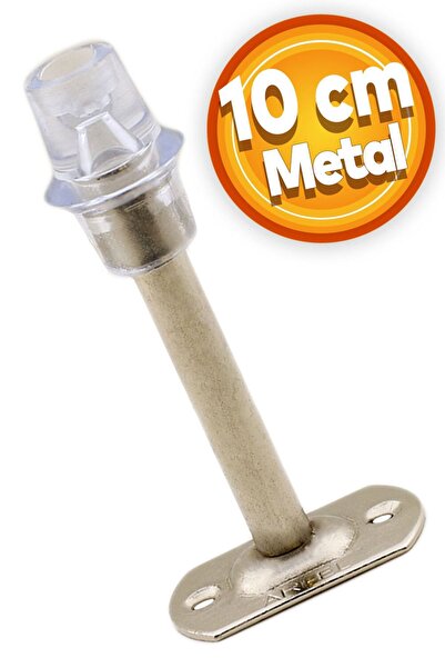 Badem10 Kapı Kolu Stoperi Tamponu 10 Cm Krom Metal Vidalı Silikonlu Kapı Stopu Durdurucu Tutucu Tutacağı