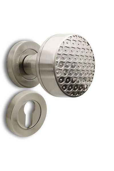Badem10 Linda Buton de ușă Mâner de metal Mâner de ușă din satin pentru Yale Fit pentru stânga dreapta 1 set