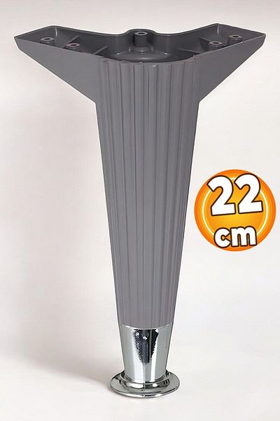 Badem10 Furniture Sofa Armchair Coffee Table Tv Unit Console Leg 22 cm Plinth Legs Anthracite Chrome