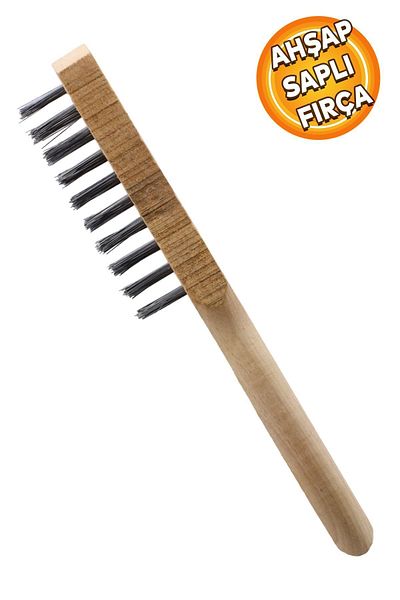 Badem10 Συρμάτινη βούρτσα με ξύλινη λαβή Dirt Pas Grill BBQ Grill Βούρτσα καθαρισμού πολλαπλών χρήσεων Νο 4