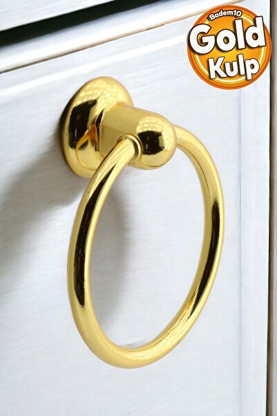 Badem10 Halka Düğme Sarkaç Gold Kulp Mobilya Mutfak Çekmece Dolabı Dolap Kulp...